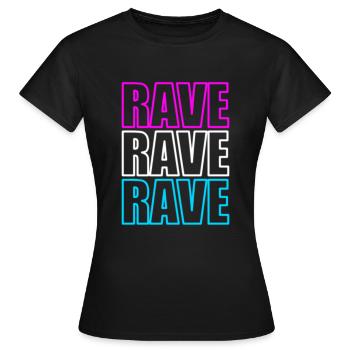 Techno Music Rave Raver - Frauen T-Shirt - Schwarz - Vorne - AI Model Female 172 dark (172cm)