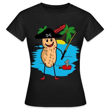 Erdnuss Freibeuter Pirat Fantasy Kinder Piraten - Frauen T-Shirt - Schwarz - Vorne - AI Model Female 172 dark (172cm)