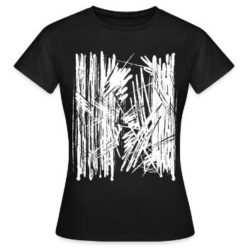 Farbklecks Farbspritzer Zeichnung - Frauen T-Shirt - Schwarz - Vorne - AI Model Female 172 dark (172cm)