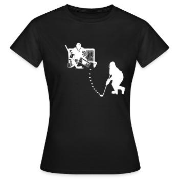 Hockey hockey joueur de hockey gardien de but - T-shirt Femme - noir - Devant - AI Model Female 172 dark (172cm)