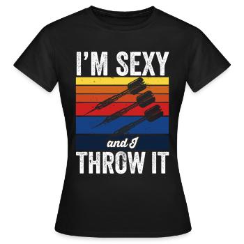 Dans le cadeau sexy et I Throw It Dartspieler - T-shirt Femme - noir - Devant - AI Model Female 172 dark (172cm)