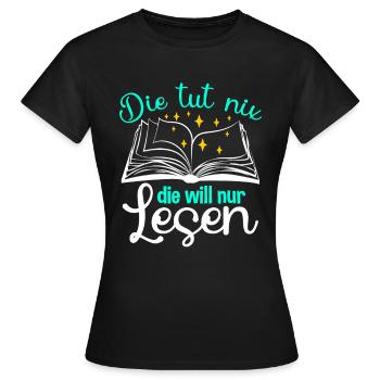 Le rat de lecture veut juste lire - T-shirt Femme - noir - Devant - AI Model Female 172 dark (172cm)