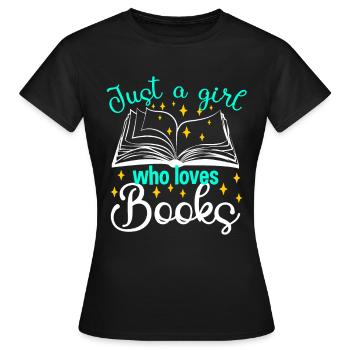 Juste une fille qui aime books Lecteureratte - T-shirt Femme - noir - Devant - AI Model Female 172 dark (172cm)
