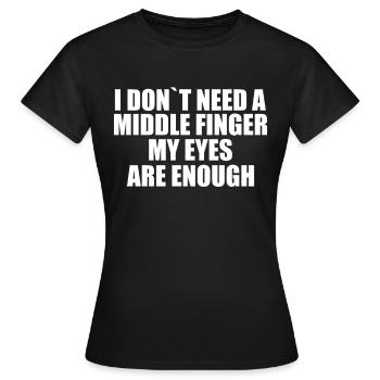 Sarcasme provocation de sarcasme Doigts - T-shirt Femme - noir - Devant - AI Model Female 172 dark (172cm)