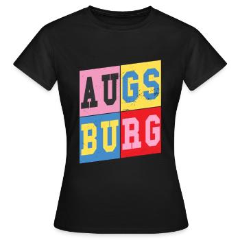 Augsburg Allemagne City Font Retro Home - T-shirt Femme - noir - Devant - AI Model Female 172 dark (172cm)
