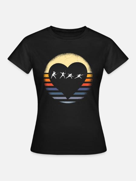 Fechten Degen Fechtduell Geschenkidee - Frauen T-Shirt - Schwarz