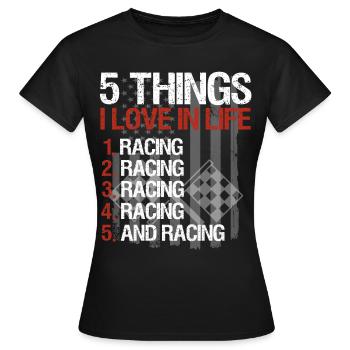 Racing Motorsport Saying - Women's T-Shirt - black - Front - AI Model Female 172 dark (172cm)