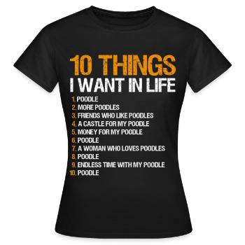Pudel Hundebesitzer Geschenk - Frauen T-Shirt - Schwarz - Vorne - AI Model Female 172 dark (172cm)