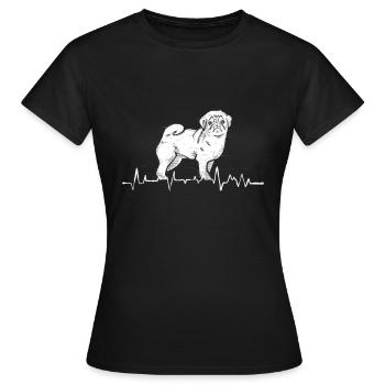 Herzschlag Pulsschlag Hund - Frauen T-Shirt - Schwarz - Vorne - AI Model Female 172 dark (172cm)
