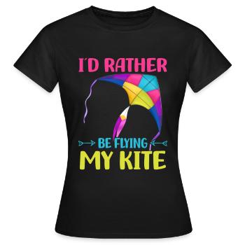 Cerf-volant - T-shirt Femme - noir - Devant - AI Model Female 172 dark (172cm)
