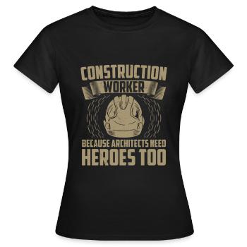 Couvreur - T-shirt Femme - noir - Devant - AI Model Female 172 dark (172cm)