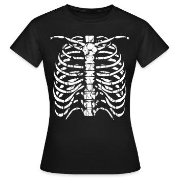 Halloween Skeleton Costume Bone Outfit - Women's T-Shirt - black - Front - AI Model Female 172 dark (172cm)