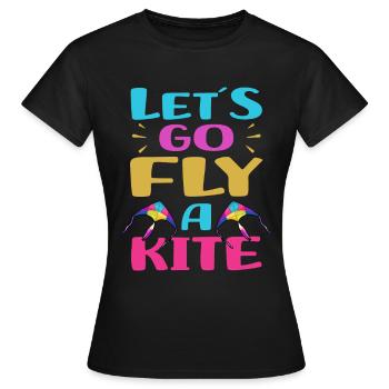 Cerf-volant - T-shirt Femme - noir - Devant - AI Model Female 172 dark (172cm)
