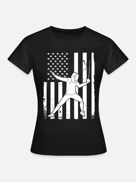 Fechten Degen Fechtduell Geschenkidee - Frauen T-Shirt - Schwarz