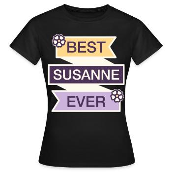 Nom Susanne Cadeau Prénom Nom Anniversaire Dire - T-shirt Femme - noir - Devant - AI Model Female 172 dark (172cm)