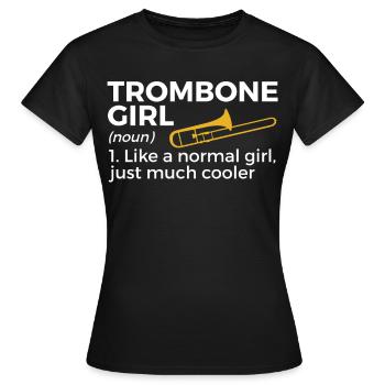 Trombone Musicien Brass Band - T-shirt Femme - noir - Devant - AI Model Female 172 dark (172cm)