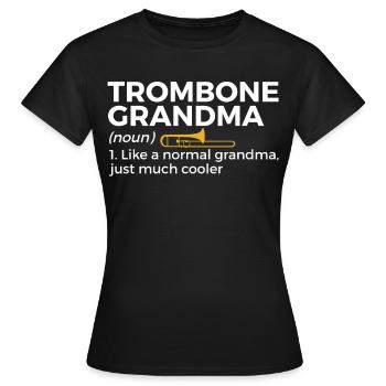 Trombone Musicien Brass Band - T-shirt Femme - noir - Devant - AI Model Female 172 dark (172cm)