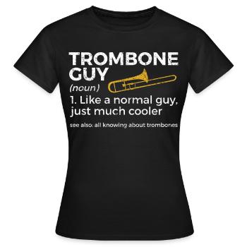 Trombone Musicien Brass Band - T-shirt Femme - noir - Devant - AI Model Female 172 dark (172cm)