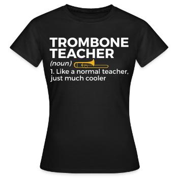 Trombone Musicien Brass Band - T-shirt Femme - noir - Devant - AI Model Female 172 dark (172cm)