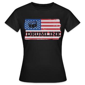 Drumline Trommeln Geschenk - Frauen T-Shirt - Schwarz - Vorne - AI Model Female 172 dark (172cm)
