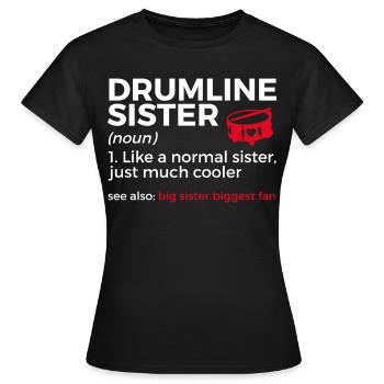 Drumline Trommeln Geschenk - Frauen T-Shirt - Schwarz - Vorne - AI Model Female 172 dark (172cm)