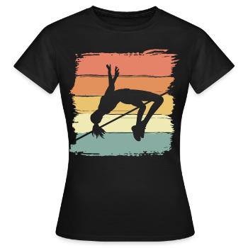 Hochsprung Frauen Hochsprung Retro - Frauen T-Shirt - Schwarz - Vorne - AI Model Female 172 dark (172cm)