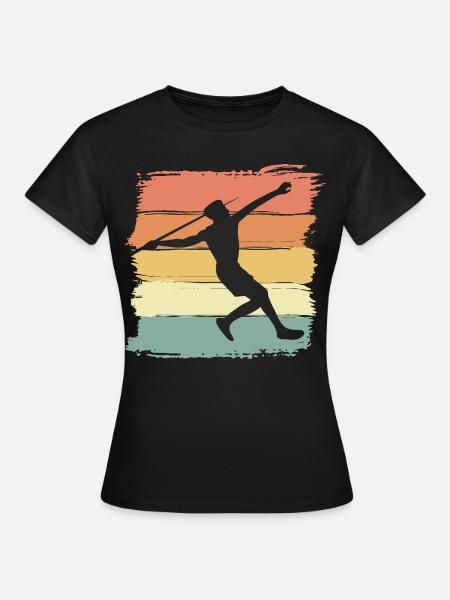 Speerwurf retro - Frauen T-Shirt - Schwarz