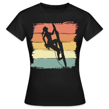 Klettern Frauen retro vintage - Frauen T-Shirt - Schwarz - Vorne - AI Model Female 172 dark (172cm)