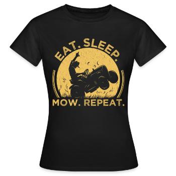 Manger dormir tondre répéter. - T-shirt Femme - noir - Devant - AI Model Female 172 dark (172cm)