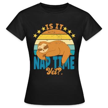 Nap Time Faultier - Frauen T-Shirt - Schwarz - Vorne - AI Model Female 172 dark (172cm)