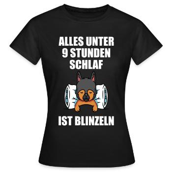 Unter 9 Stunden Schlaf ist Blinzeln Schäferhund - Frauen T-Shirt - Schwarz - Vorne - AI Model Female 172 dark (172cm)