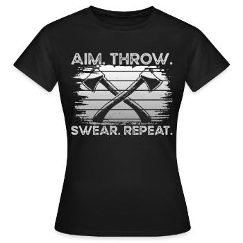 Lancer de but Jurer Répéter - T-shirt Femme - noir - Devant - AI Model Female 172 dark (172cm)