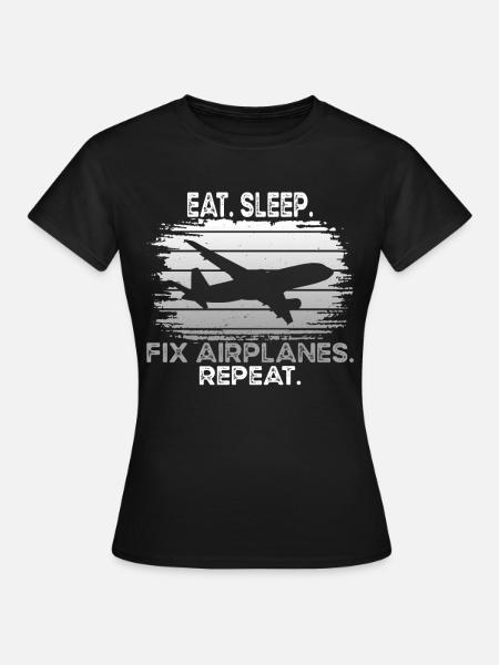 Mechaniker Fix Airplanes - Frauen T-Shirt - Schwarz