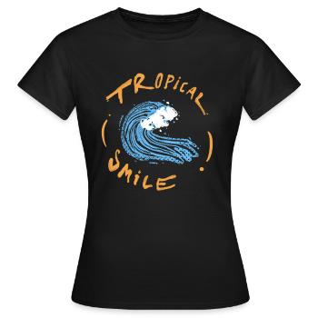 Sommerzeit Lustig Wellen - Frauen T-Shirt - Schwarz - Vorne - AI Model Female 172 dark (172cm)