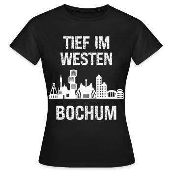 Au cœur de l’ouest Bochum Pott Charbon de la Ruhr Région de la Ruhr - T-shirt Femme - noir - Devant - AI Model Female 172 dark (172cm)