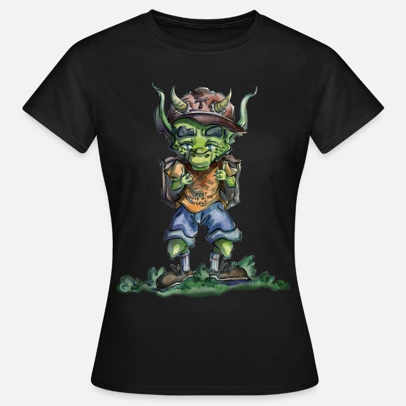 Dragon Going To School - Women's T-Shirt - black