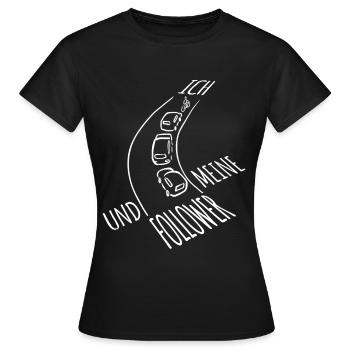 Ich und meine Follower - Fahrradweg - Fahrrad - Frauen T-Shirt - Schwarz - Vorne - AI Model Female 172 dark (172cm)