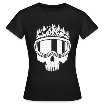 Totenkopf, Ski, Après-ski, Sports d’hiver, Vacances au ski - T-shirt Femme - noir - Devant - AI Model Female 172 dark (172cm)