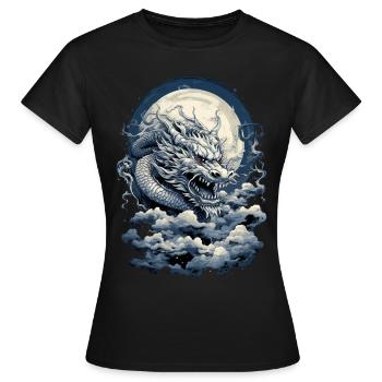 Majesty of the Moon Dragon - Women's T-Shirt - black - Front - AI Model Female 172 dark (172cm)
