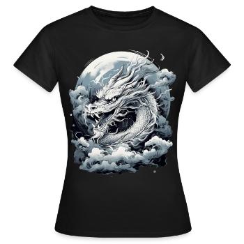 Mondlicht Mythos Drache - Frauen T-Shirt - Schwarz - Vorne - AI Model Female 172 dark (172cm)