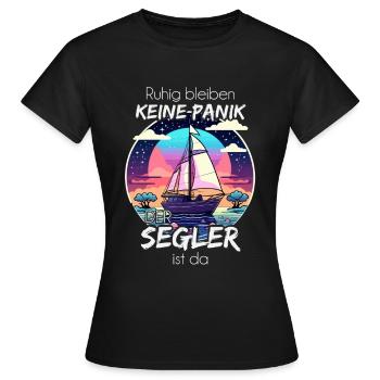 Pas de panique, le marin est là - voilier - T-shirt Femme - noir - Devant - AI Model Female 172 dark (172cm)