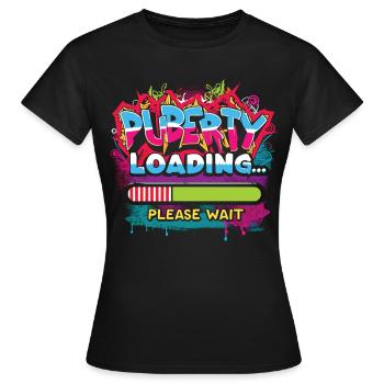 Alerte puberté graffiti urbain - T-shirt Femme - noir - Devant - AI Model Female 172 dark (172cm)