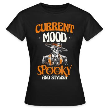 Aktuelle Stimmung Gruselig Und Stilvoll, Halloween - Frauen T-Shirt - Schwarz - Vorne - AI Model Female 172 dark (172cm)