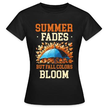 L’été s’estompe, mais les couleurs d’automne fleurissent l’automne - T-shirt Femme - noir - Devant - AI Model Female 172 dark (172cm)