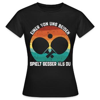 Tischtennis - Frauen T-Shirt - Schwarz - Vorne - AI Model Female 172 dark (172cm)
