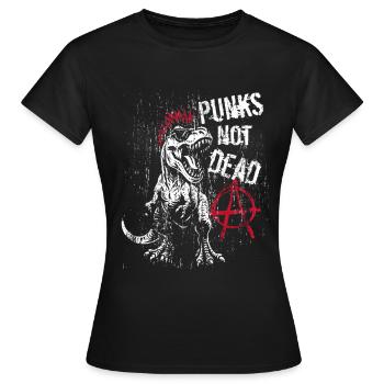T-Rex - Punks pas morts - Punk Dinosaur - T-shirt Femme - noir - Devant - AI Model Female 172 dark (172cm)