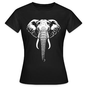 Elephant - Big Game, Tusk, Ivory - Women's T-Shirt - black - Front - AI Model Female 172 dark (172cm)