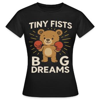 Small Fists Big Dreams Sports Goals Child - Women's T-Shirt - black - Front - AI Model Female 172 dark (172cm)