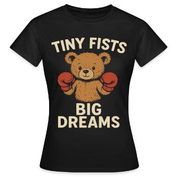Small Fists Big Dreams Sports Goals Child - Women's T-Shirt - black - Front - AI Model Female 172 dark (172cm)