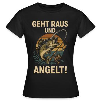Pêcheur Pêche Amateurs de plein air Accessoires de pêche Amour - T-shirt Femme - noir - Devant - AI Model Female 172 dark (172cm)